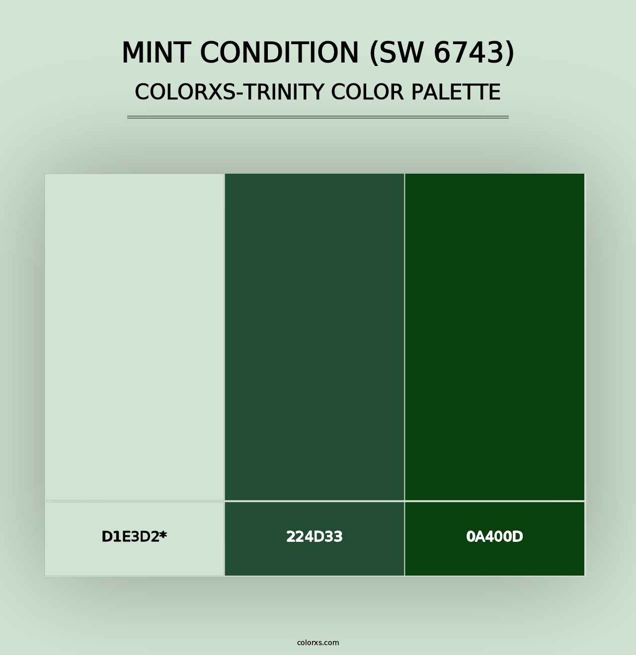 Mint Condition (SW 6743) - Colorxs Trinity Palette