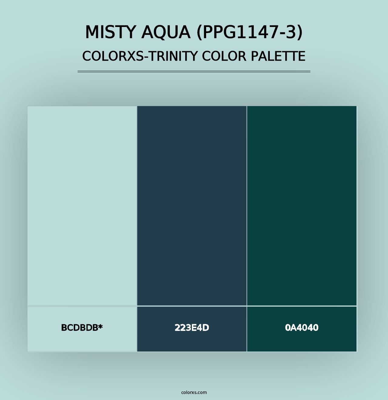 Misty Aqua (PPG1147-3) - Colorxs Trinity Palette