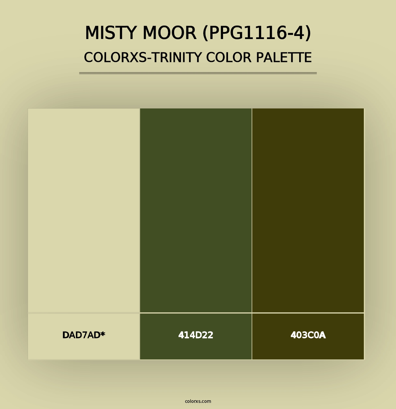 Misty Moor (PPG1116-4) - Colorxs Trinity Palette