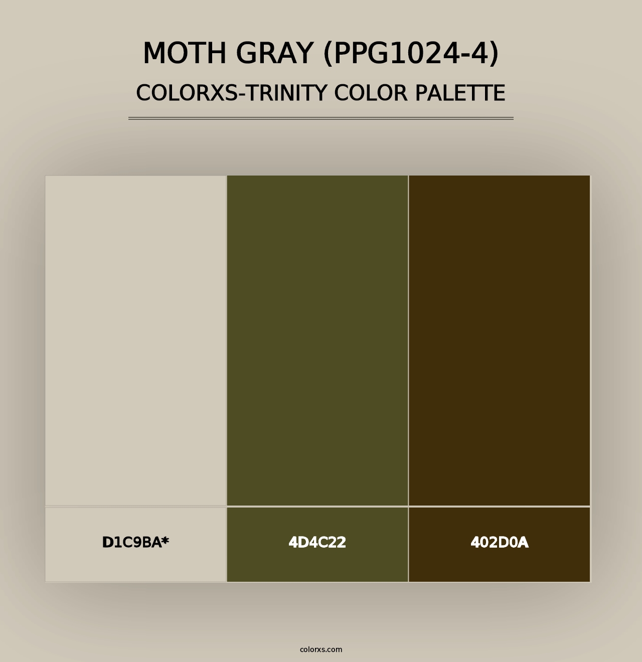 Moth Gray (PPG1024-4) - Colorxs Trinity Palette