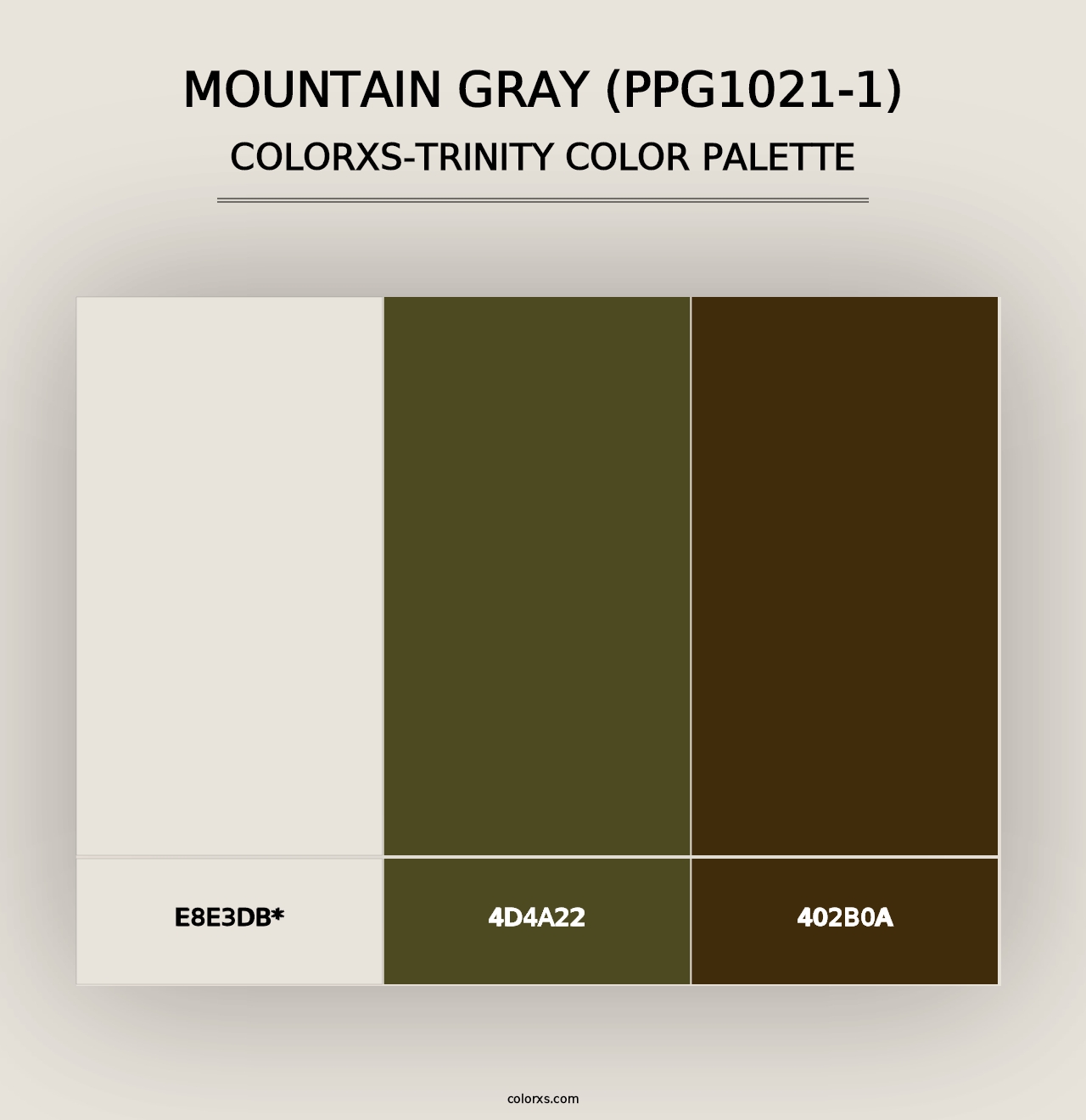 Mountain Gray (PPG1021-1) - Colorxs Trinity Palette