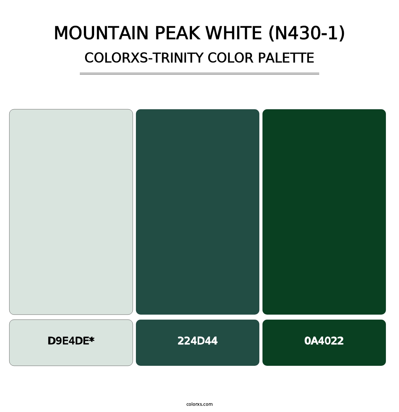 Mountain Peak White (N430-1) - Colorxs Trinity Palette