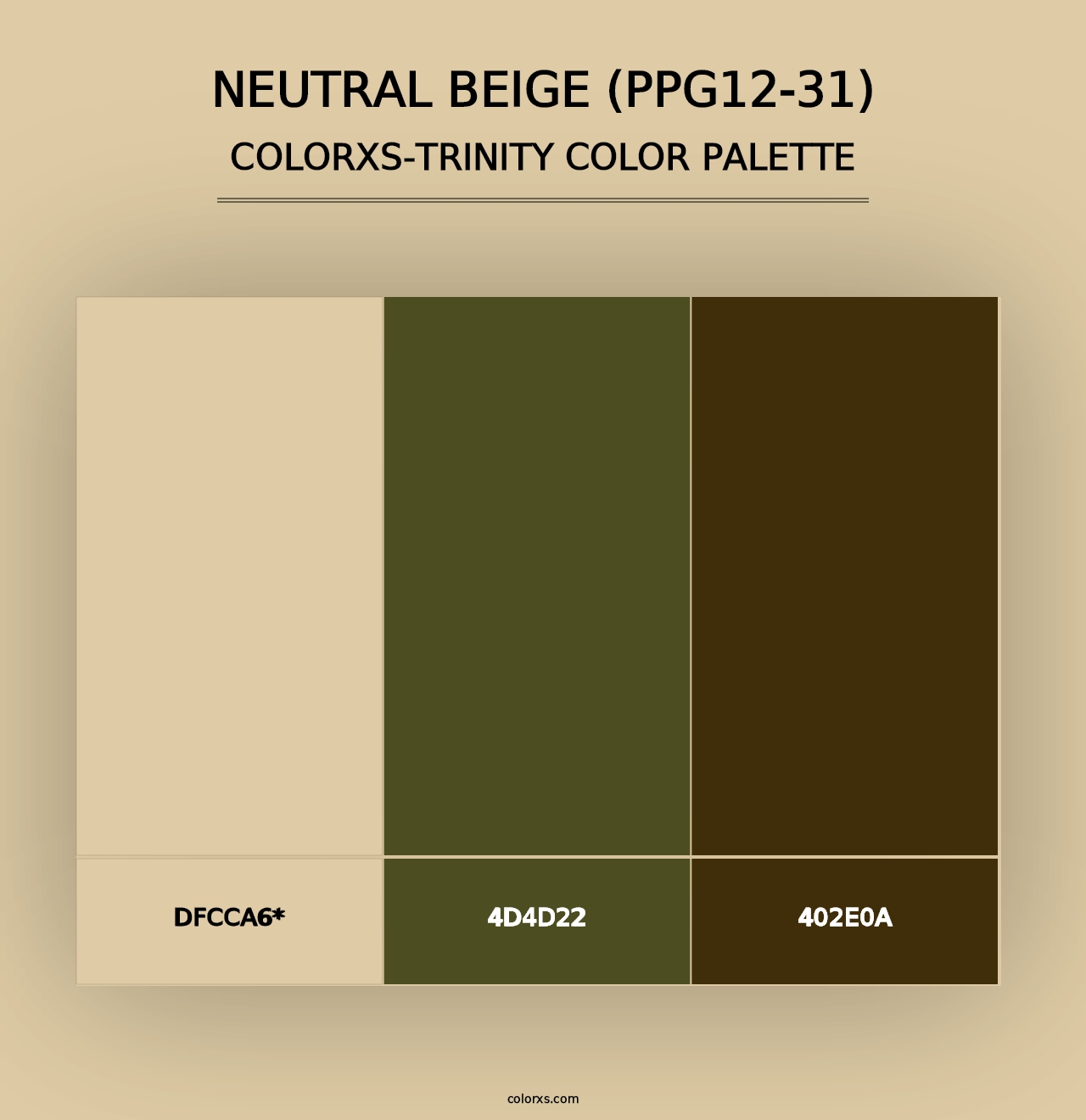 Neutral Beige (PPG12-31) - Colorxs Trinity Palette