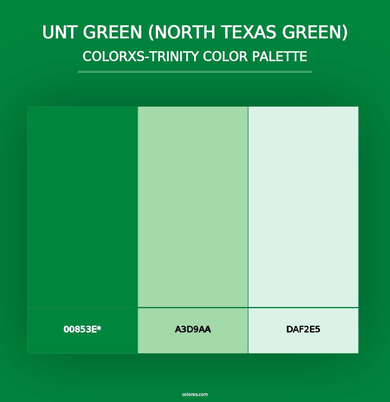 UNT Green (North Texas Green) - Colorxs Trinity Palette