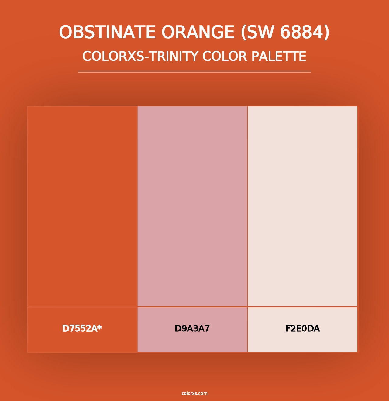 Obstinate Orange (SW 6884) - Colorxs Trinity Palette