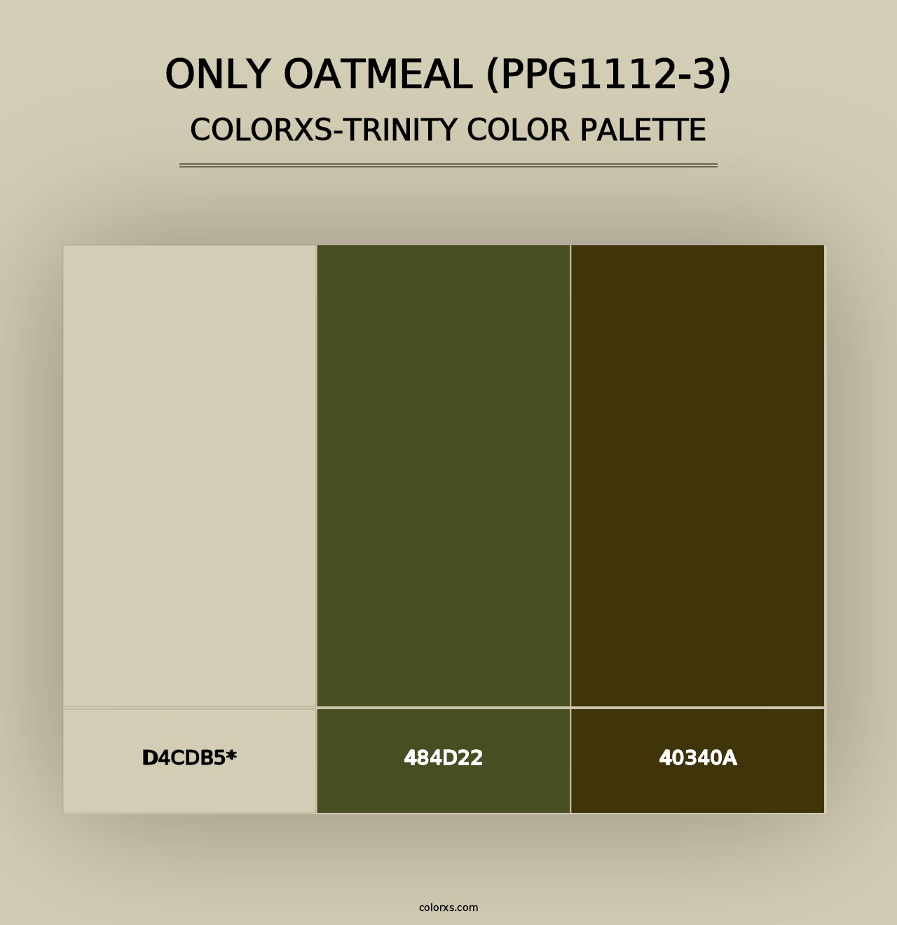 Only Oatmeal (PPG1112-3) - Colorxs Trinity Palette