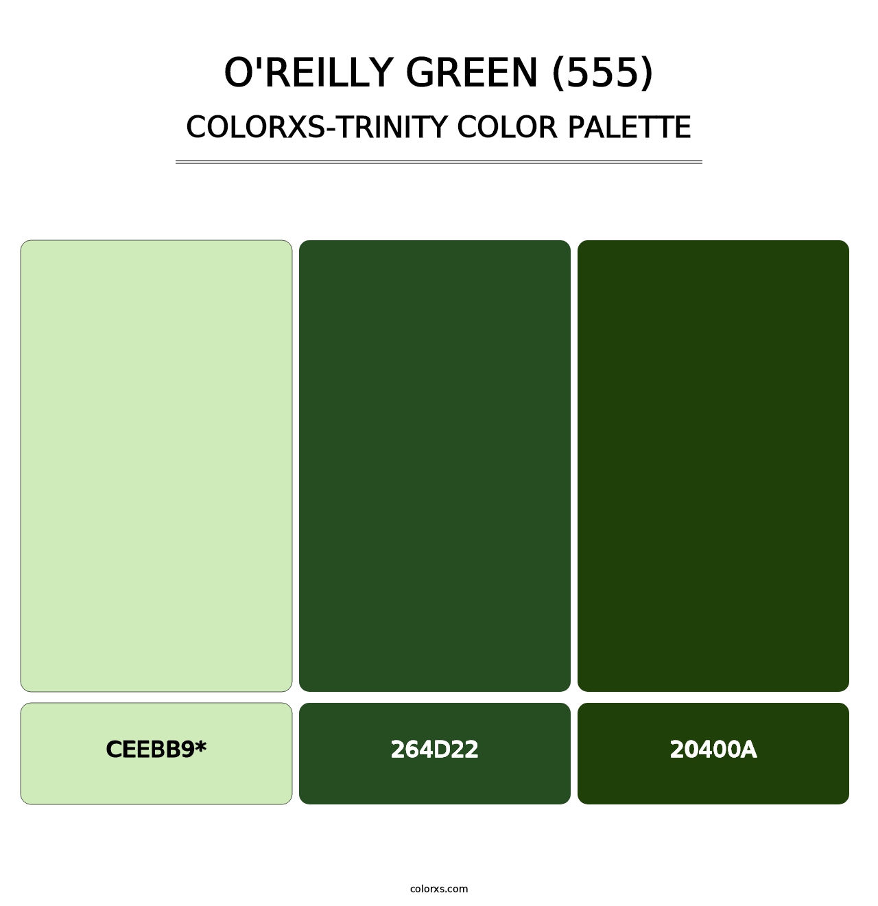 O'Reilly Green (555) - Colorxs Trinity Palette