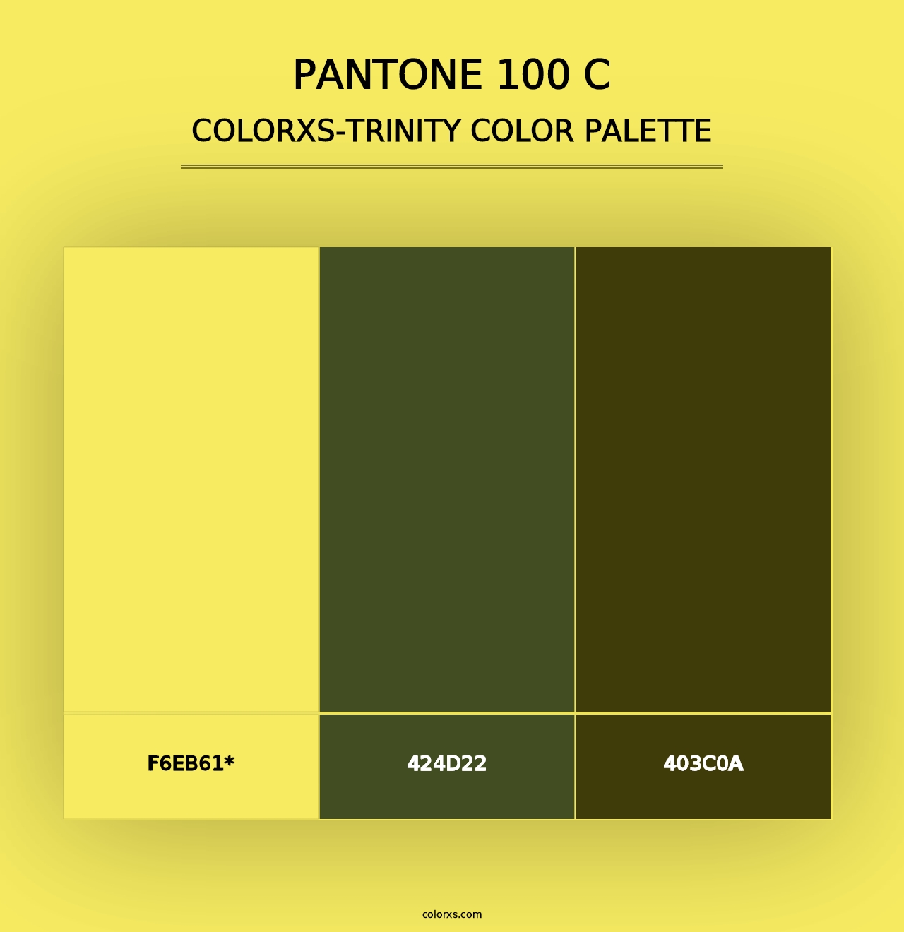 PANTONE 100 C - Colorxs Trinity Palette