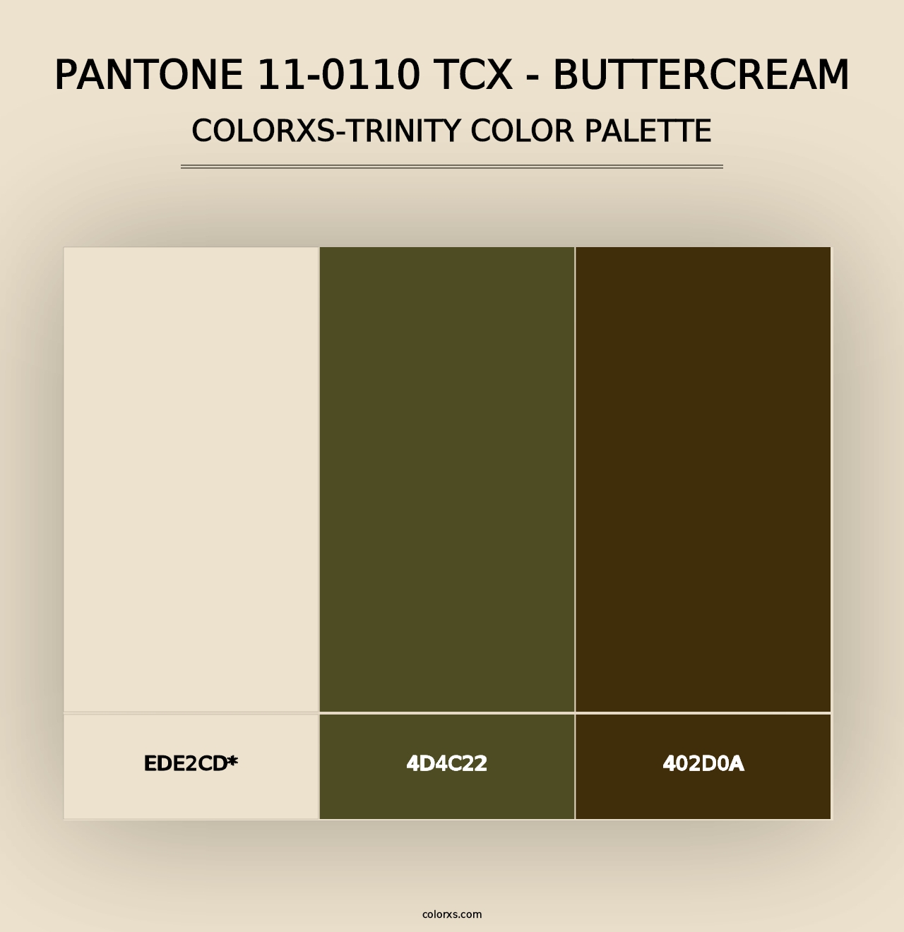 PANTONE 11-0110 TCX - Buttercream - Colorxs Trinity Palette