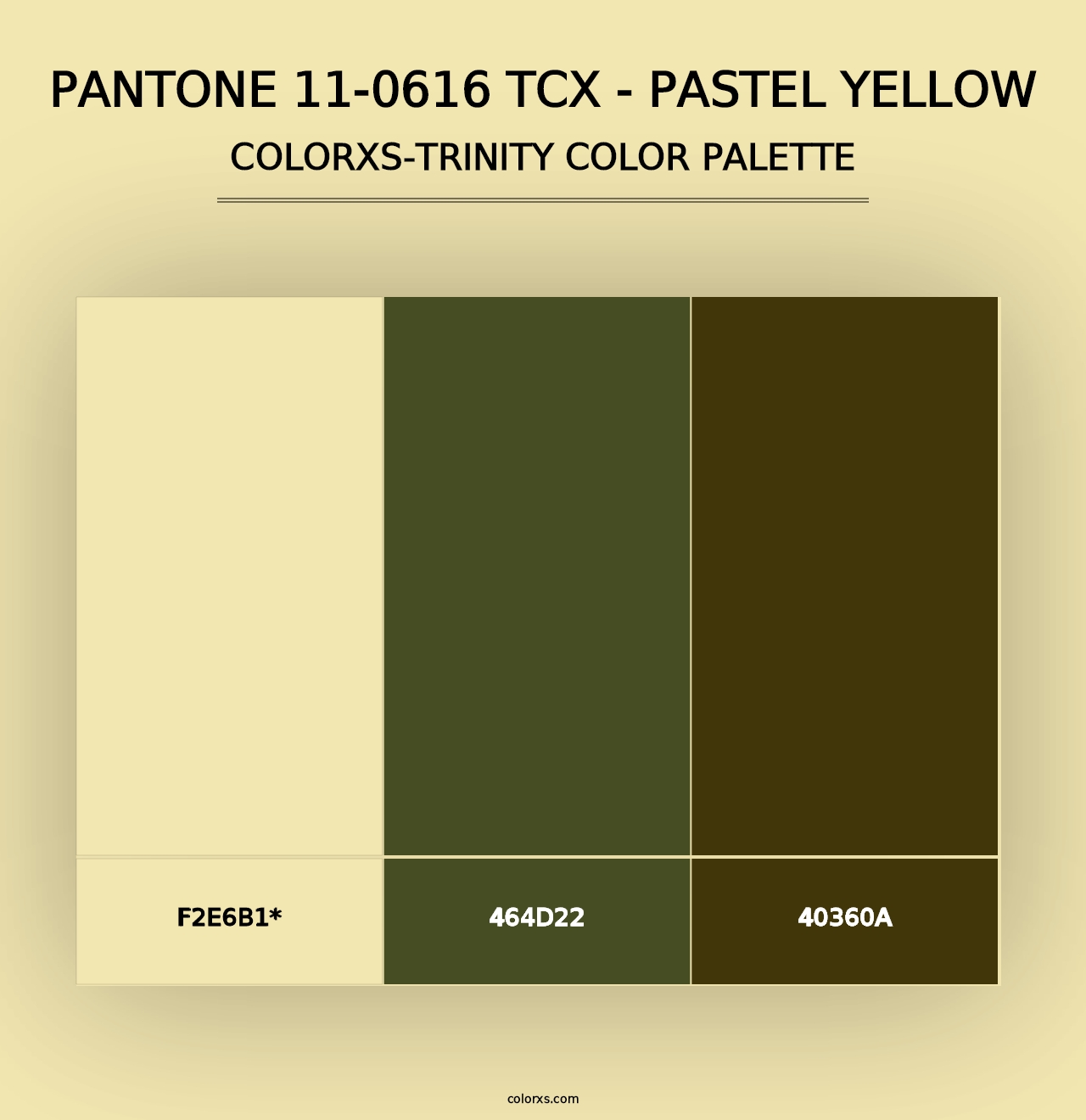 PANTONE 11-0616 TCX - Pastel Yellow - Colorxs Trinity Palette