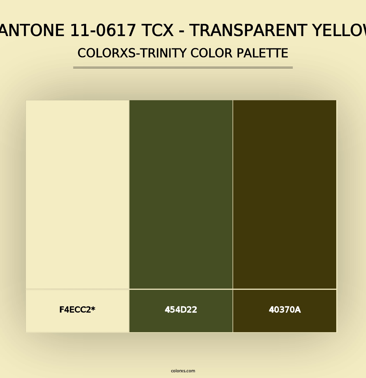 PANTONE 11-0617 TCX - Transparent Yellow - Colorxs Trinity Palette