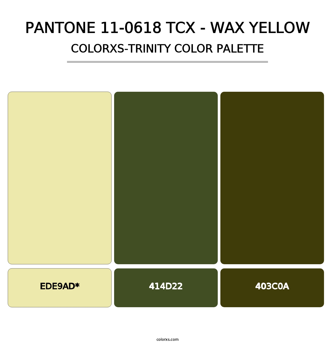 PANTONE 11-0618 TCX - Wax Yellow - Colorxs Trinity Palette