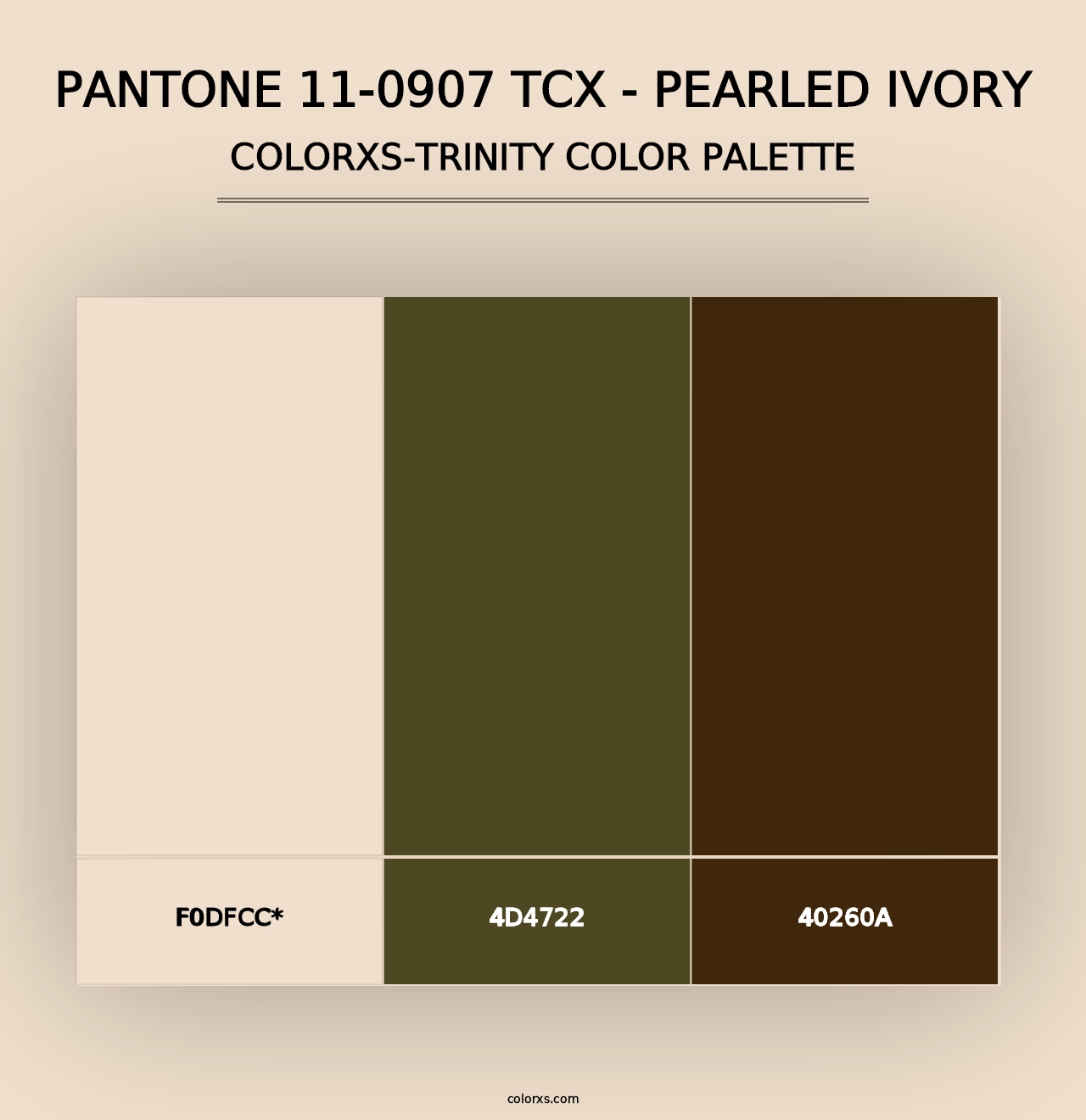 PANTONE 11-0907 TCX - Pearled Ivory - Colorxs Trinity Palette