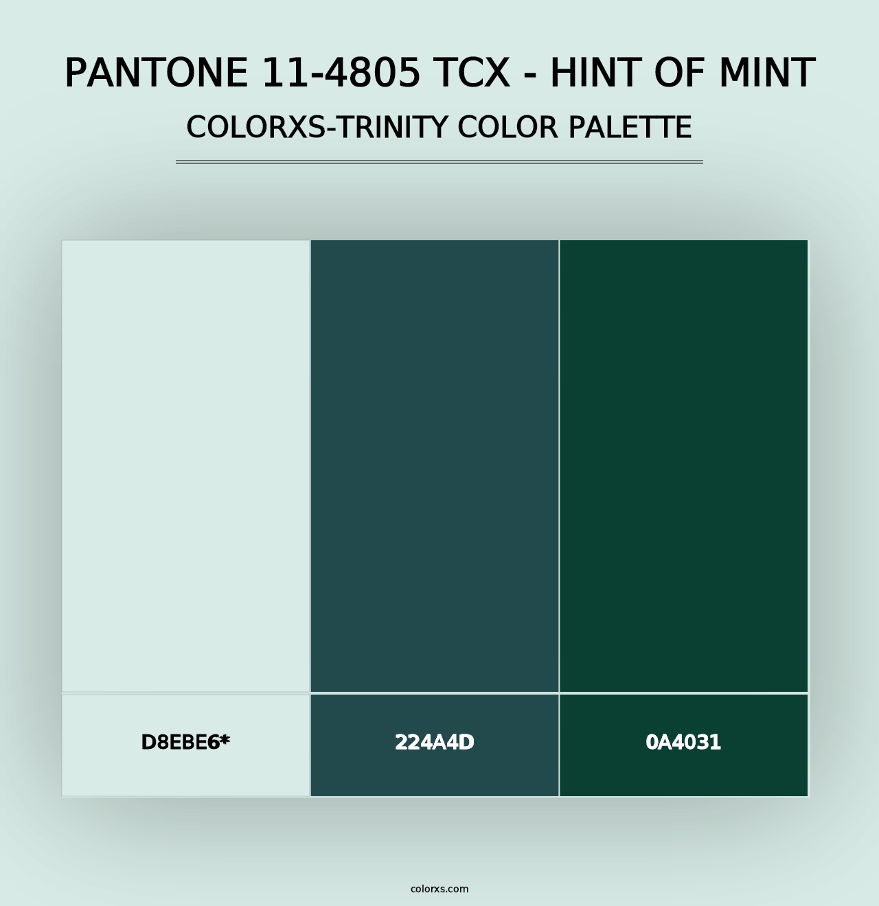 PANTONE 11-4805 TCX - Hint of Mint - Colorxs Trinity Palette