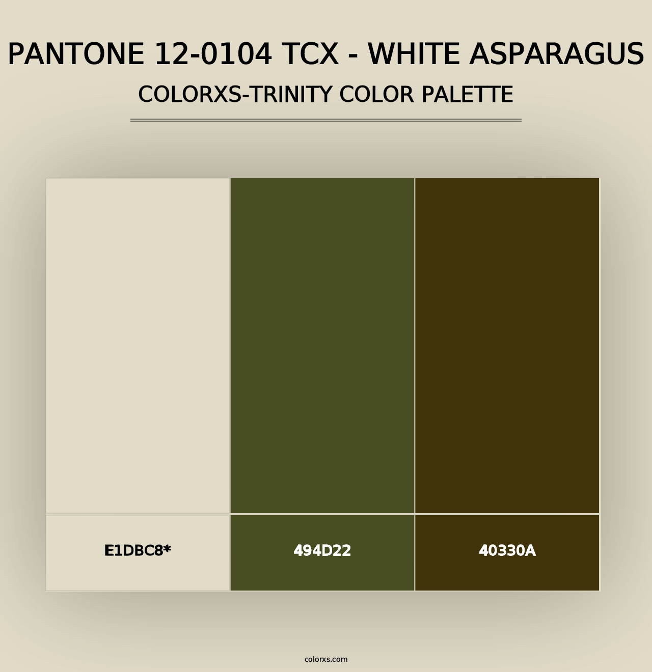 PANTONE 12-0104 TCX - White Asparagus - Colorxs Trinity Palette