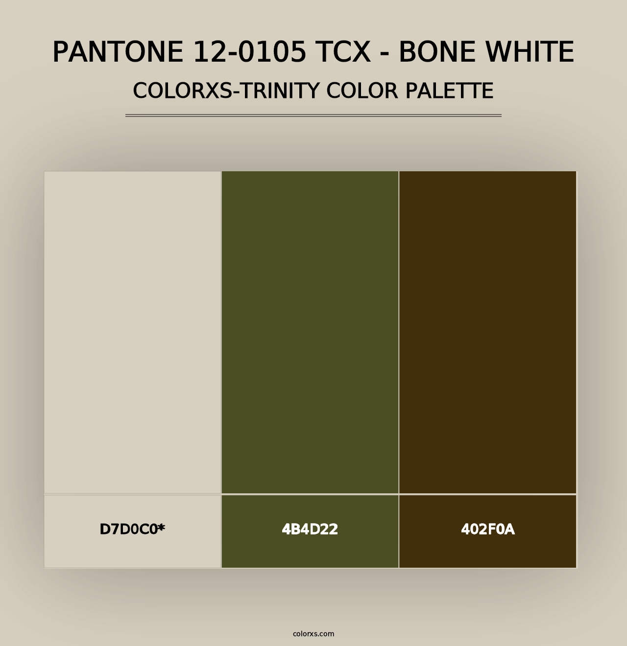 PANTONE 12-0105 TCX - Bone White - Colorxs Trinity Palette