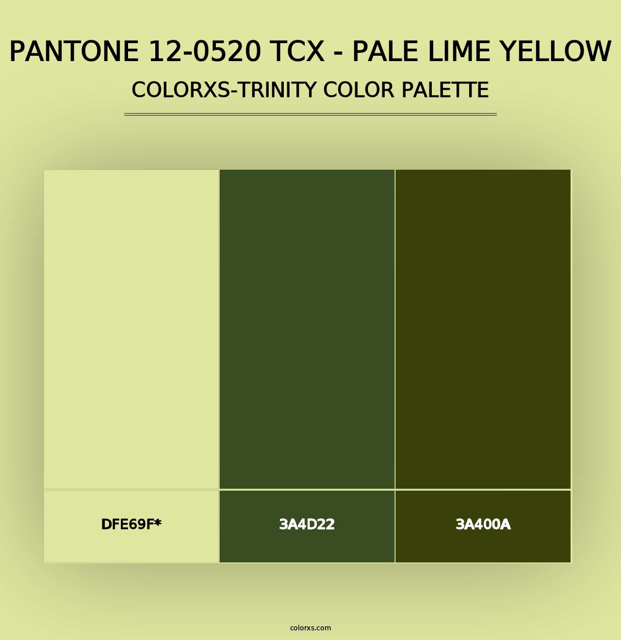 PANTONE 12-0520 TCX - Pale Lime Yellow - Colorxs Trinity Palette