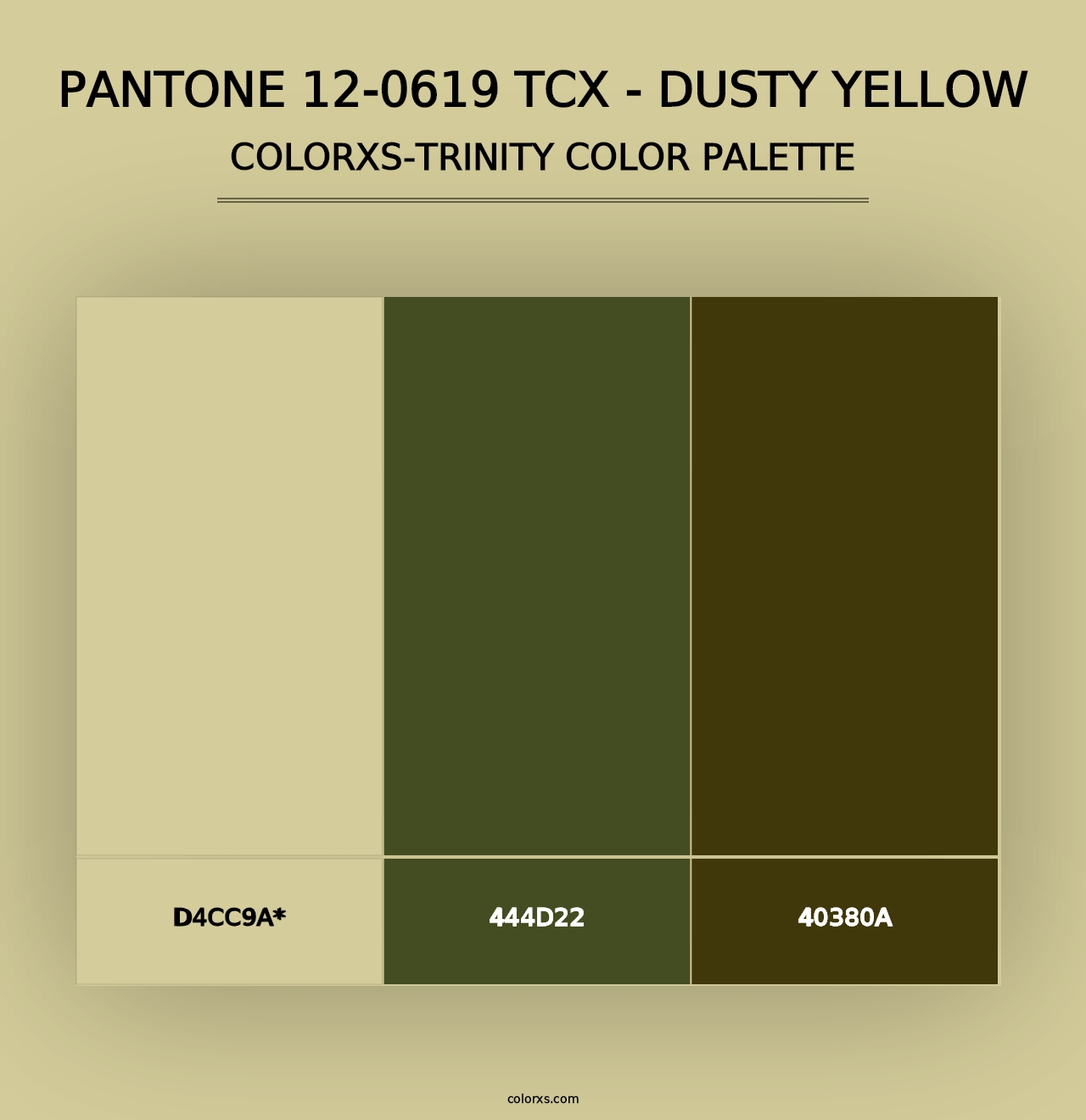 PANTONE 12-0619 TCX - Dusty Yellow - Colorxs Trinity Palette