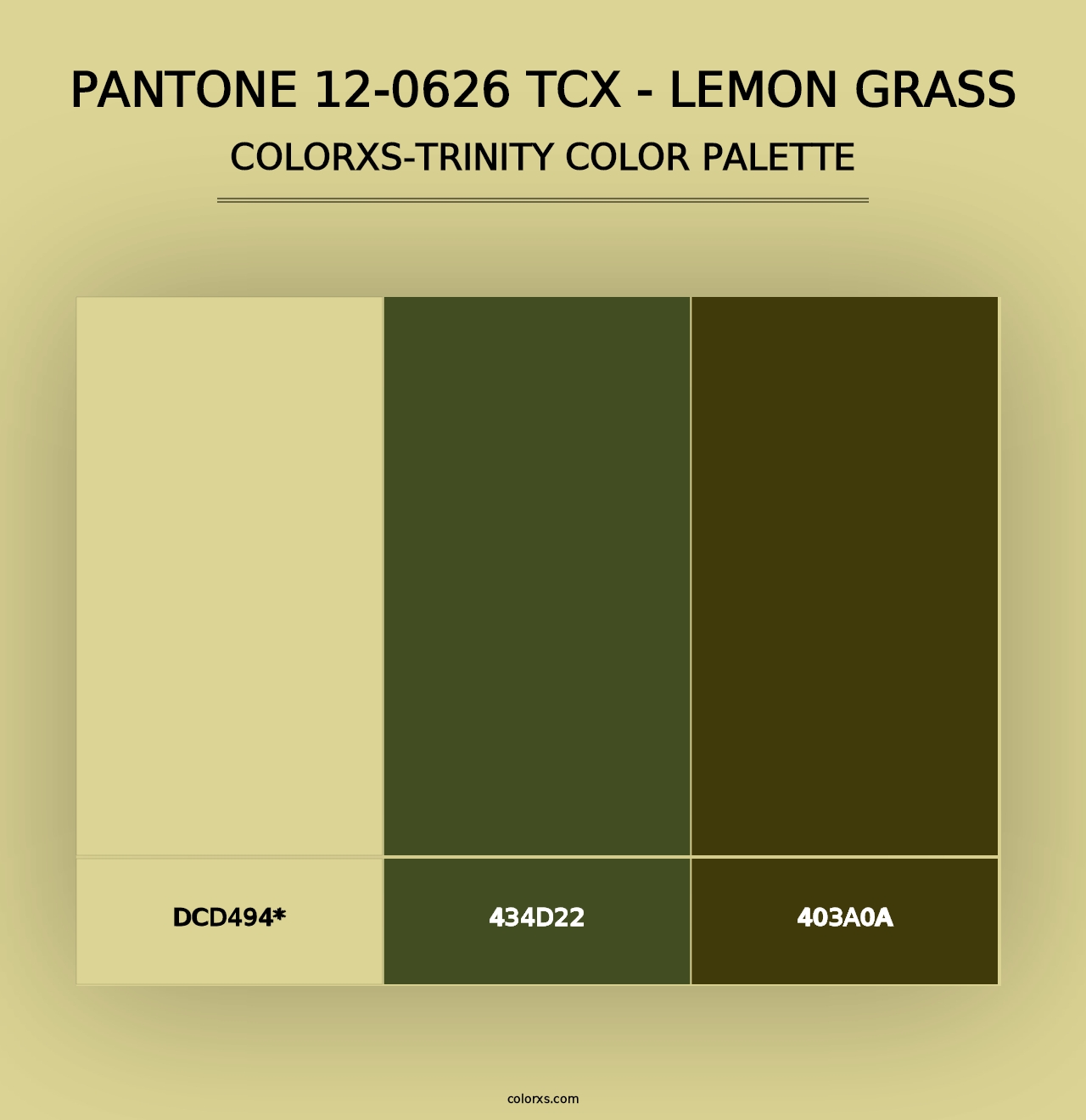 PANTONE 12-0626 TCX - Lemon Grass - Colorxs Trinity Palette