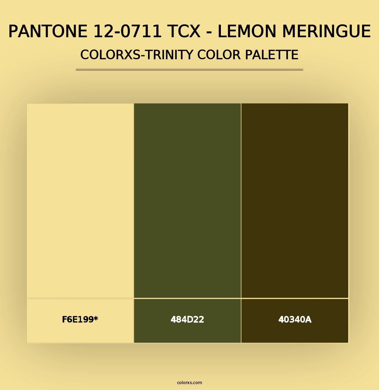 PANTONE 12-0711 TCX - Lemon Meringue - Colorxs Trinity Palette