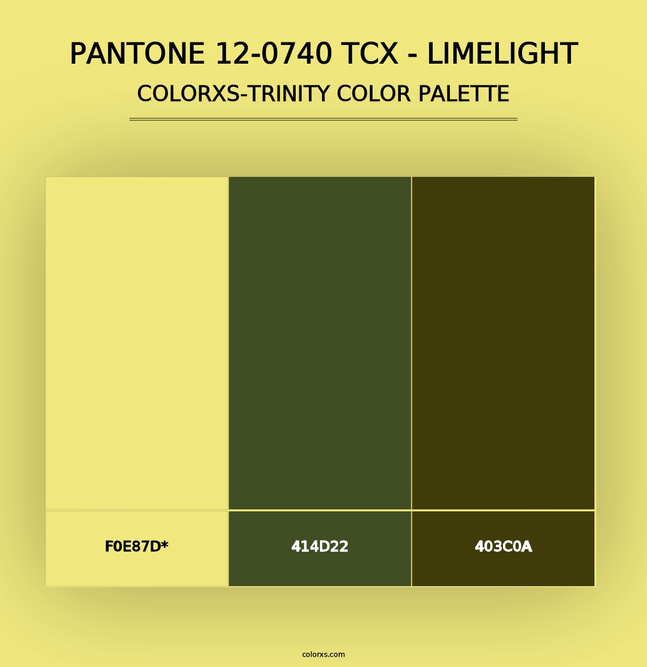 PANTONE 12-0740 TCX - Limelight - Colorxs Trinity Palette