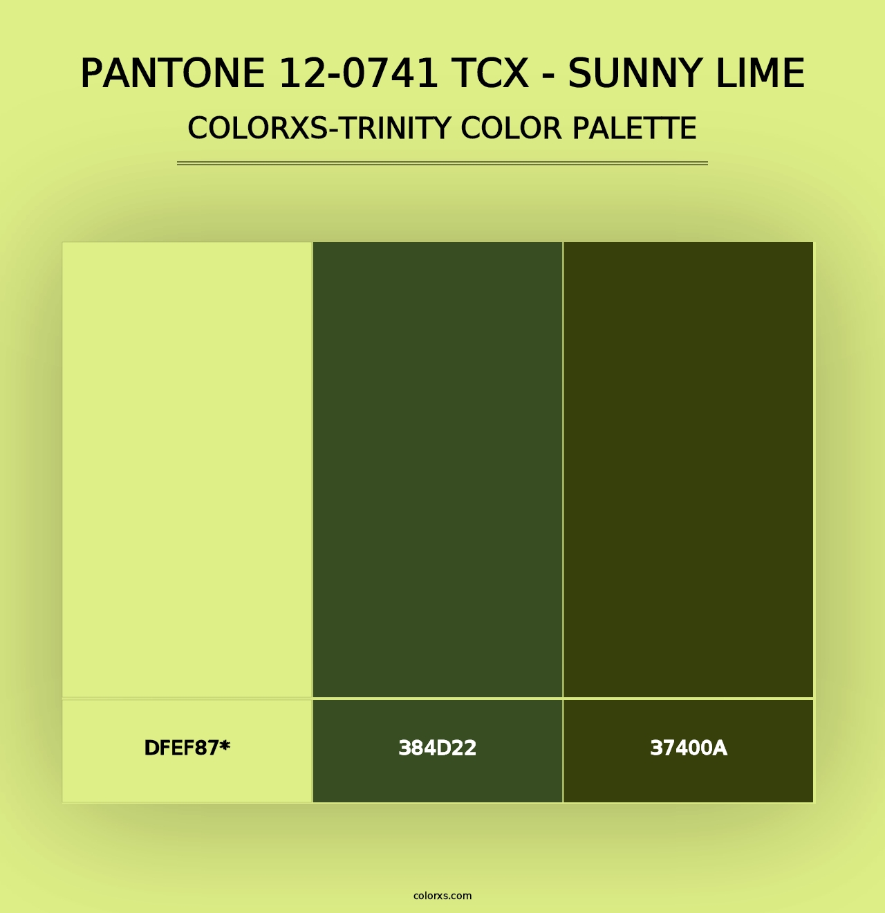 PANTONE 12-0741 TCX - Sunny Lime - Colorxs Trinity Palette