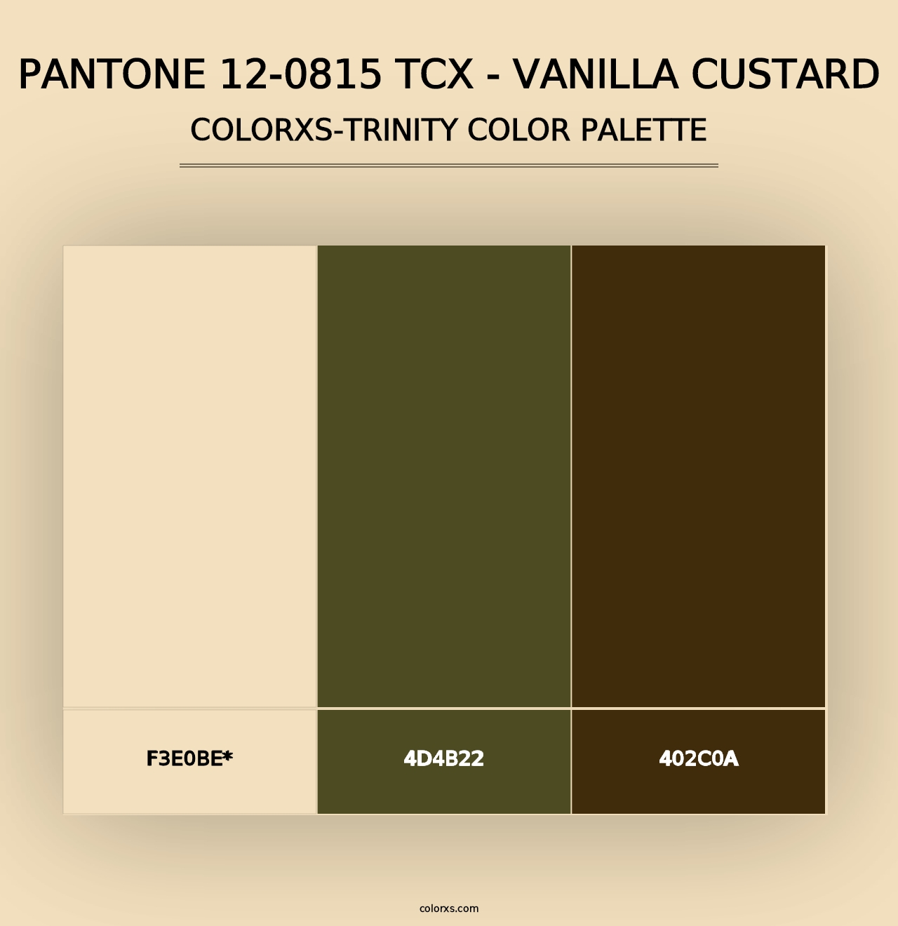 PANTONE 12-0815 TCX - Vanilla Custard - Colorxs Trinity Palette