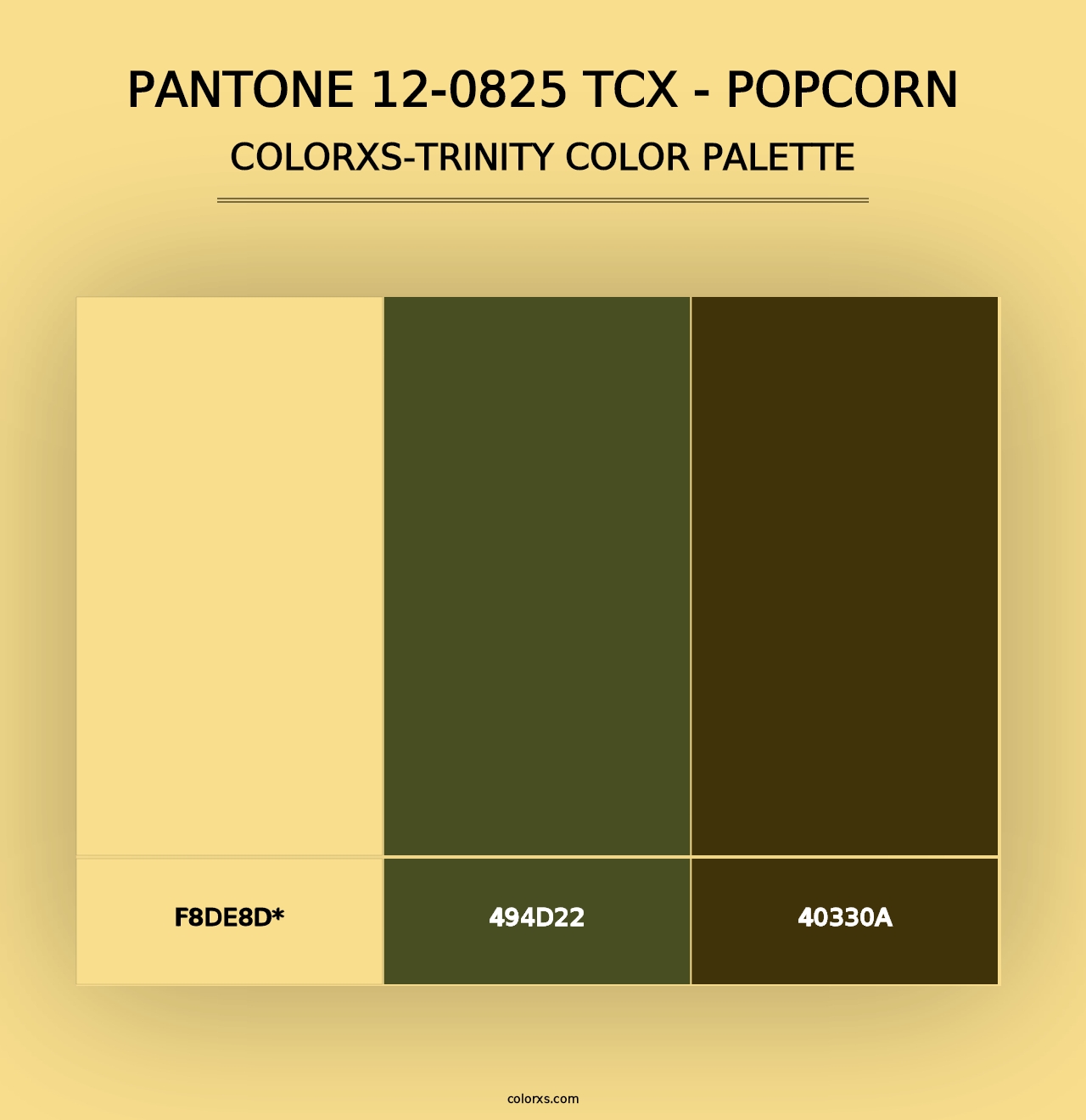 PANTONE 12-0825 TCX - Popcorn - Colorxs Trinity Palette