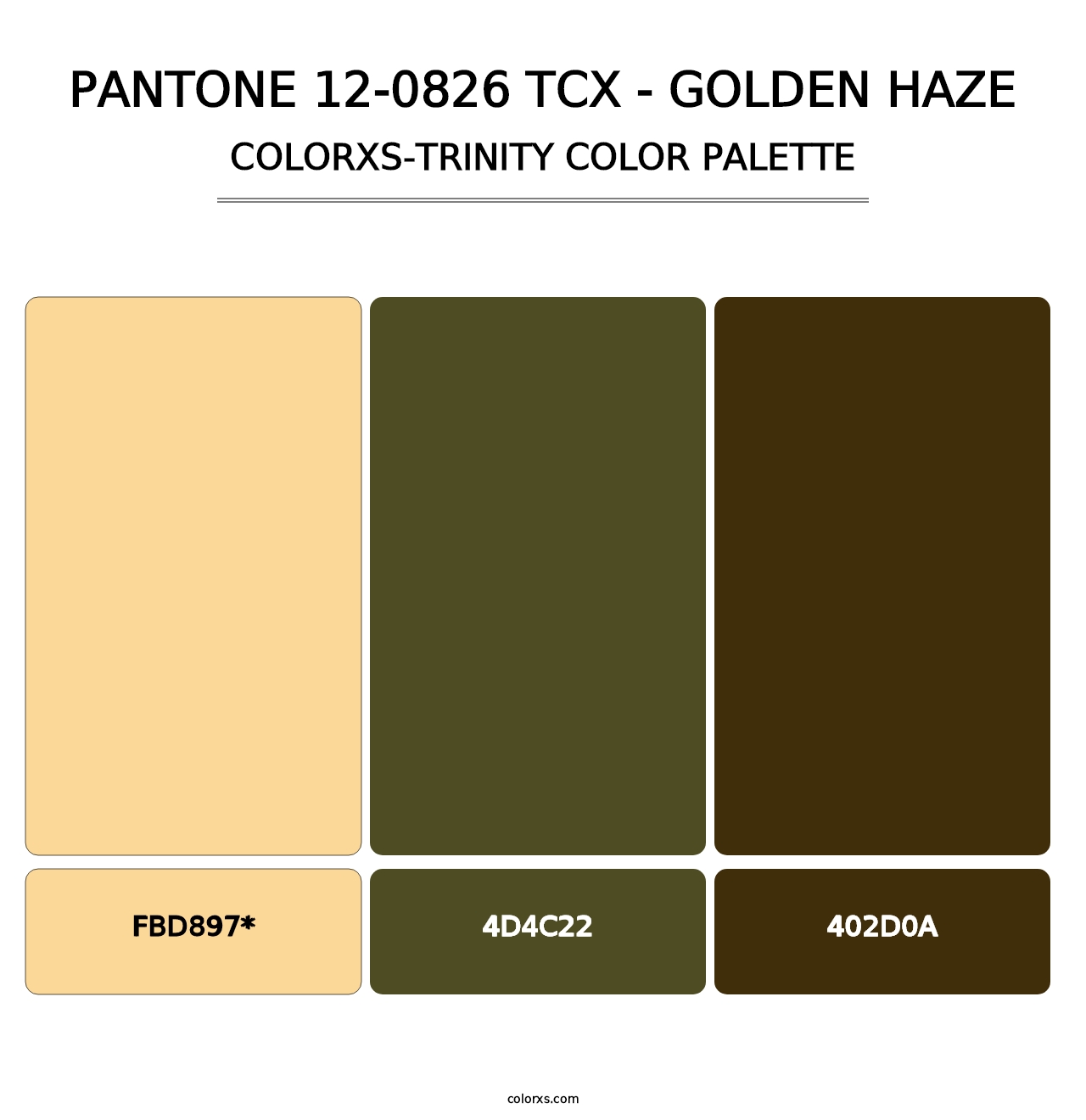 PANTONE 12-0826 TCX - Golden Haze - Colorxs Trinity Palette