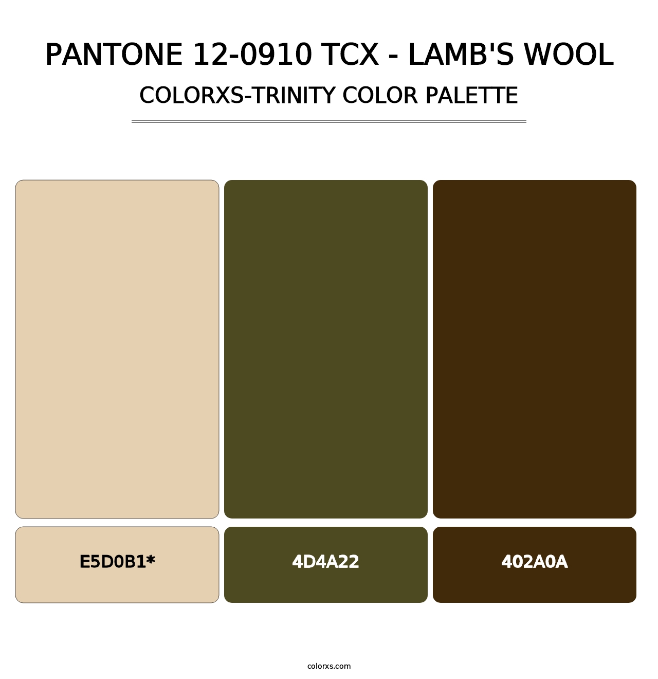 PANTONE 12-0910 TCX - Lamb's Wool - Colorxs Trinity Palette