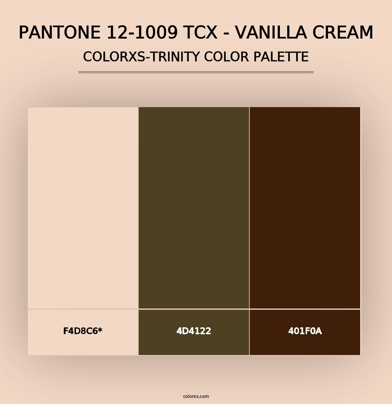 PANTONE 12-1009 TCX - Vanilla Cream - Colorxs Trinity Palette