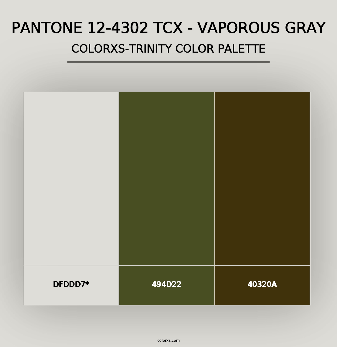 PANTONE 12-4302 TCX - Vaporous Gray - Colorxs Trinity Palette