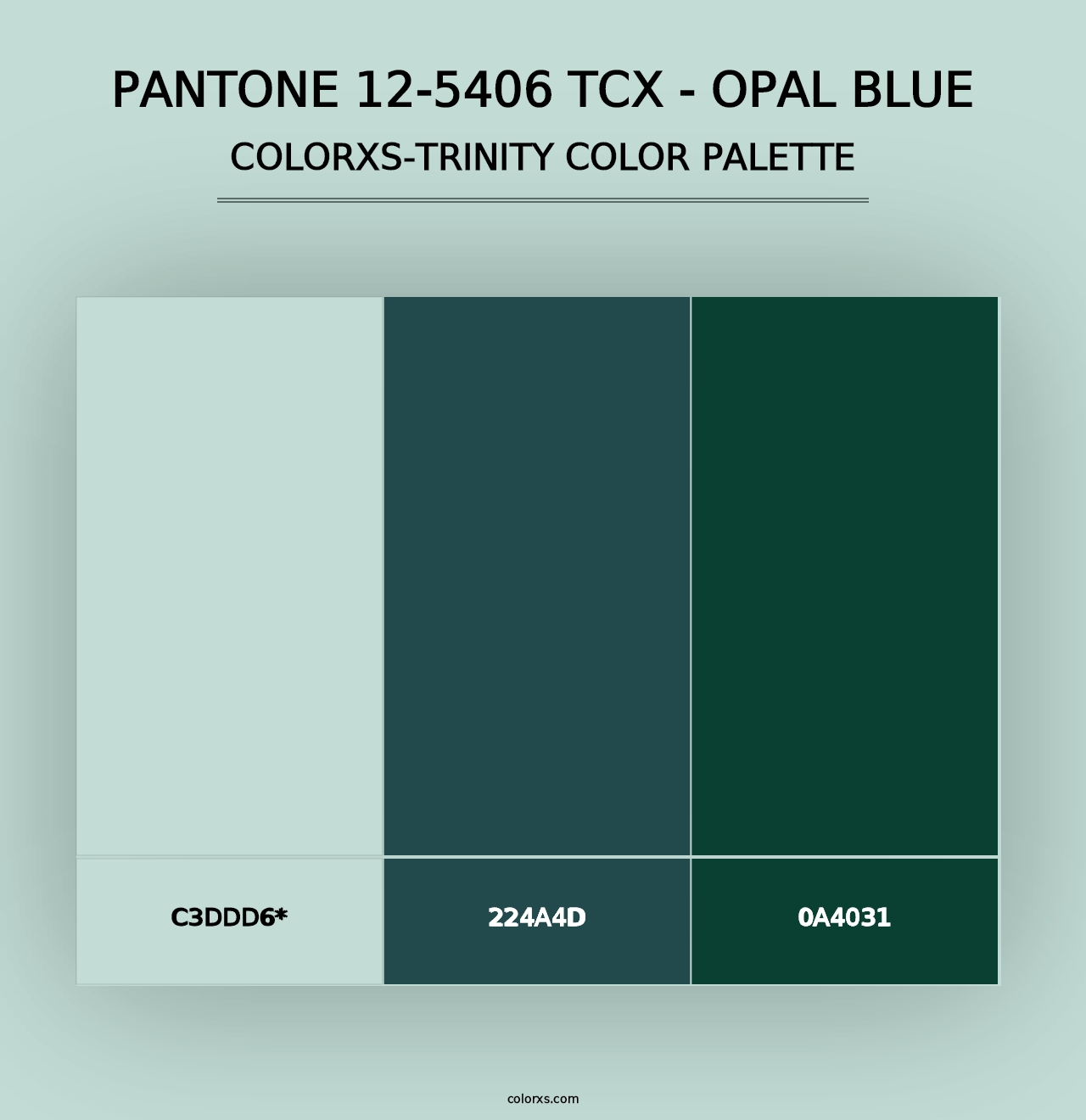 PANTONE 12-5406 TCX - Opal Blue - Colorxs Trinity Palette