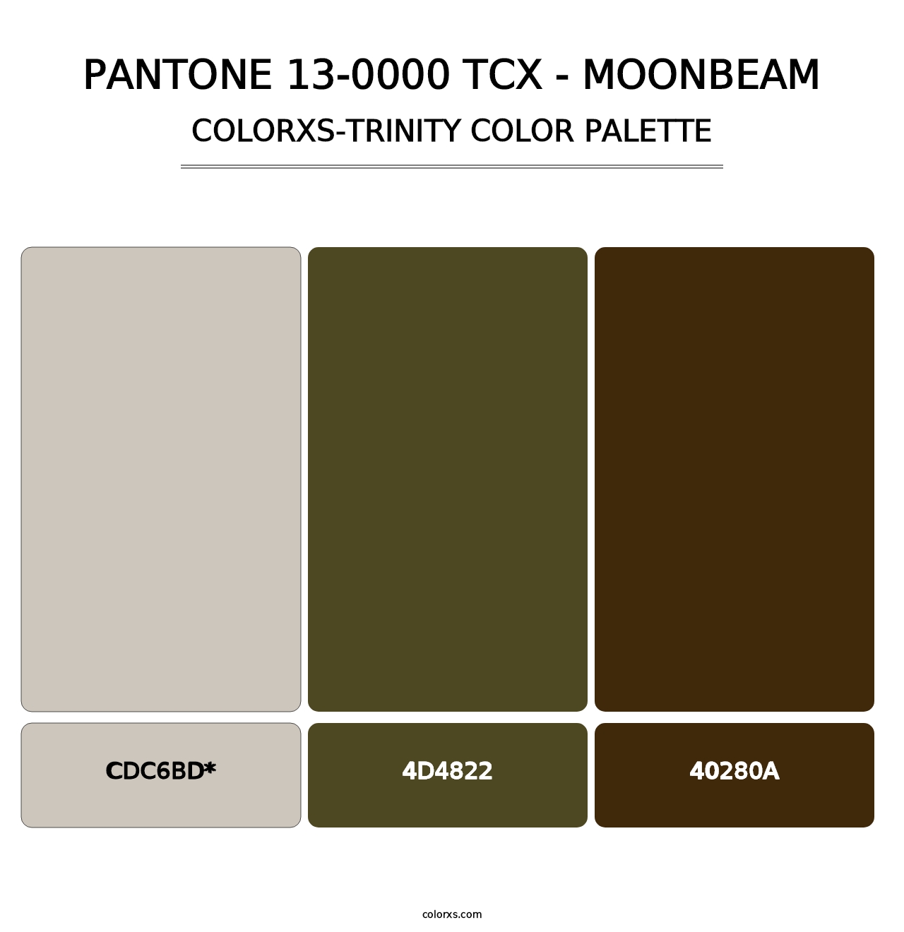 PANTONE 13-0000 TCX - Moonbeam - Colorxs Trinity Palette