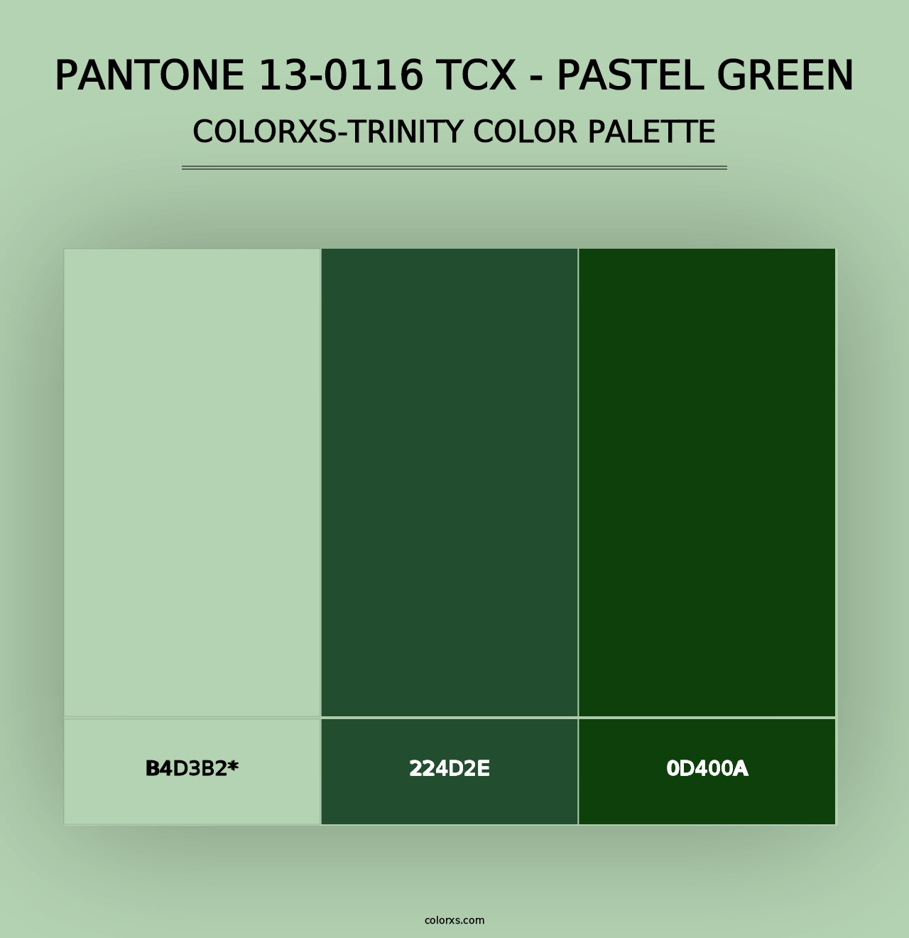 PANTONE 13-0116 TCX - Pastel Green - Colorxs Trinity Palette