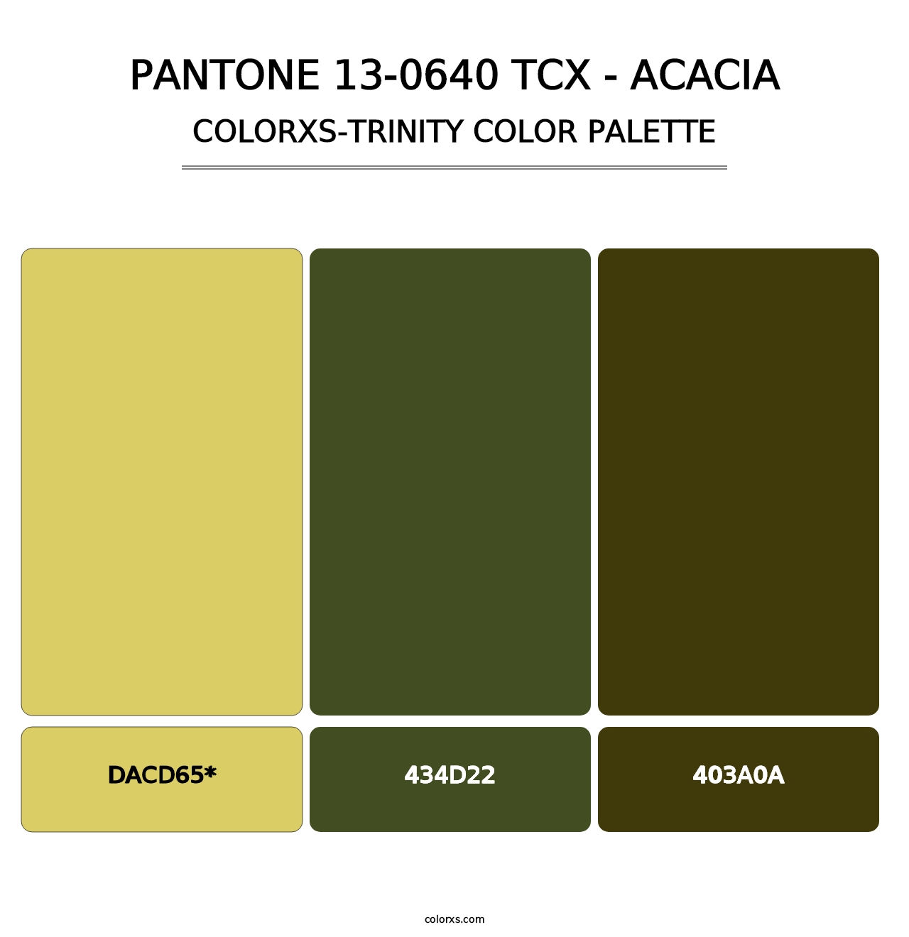 PANTONE 13-0640 TCX - Acacia - Colorxs Trinity Palette