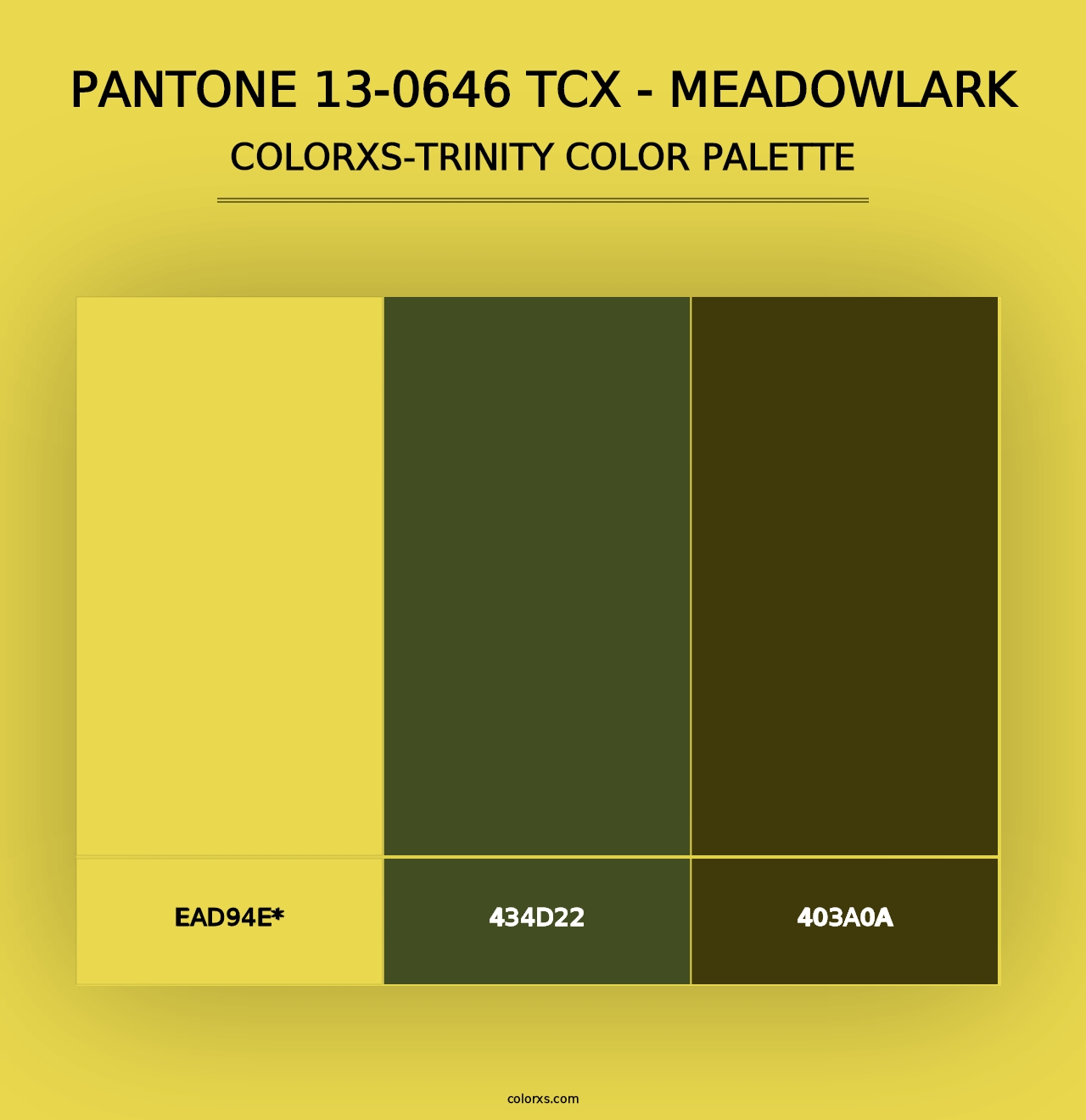 PANTONE 13-0646 TCX - Meadowlark - Colorxs Trinity Palette