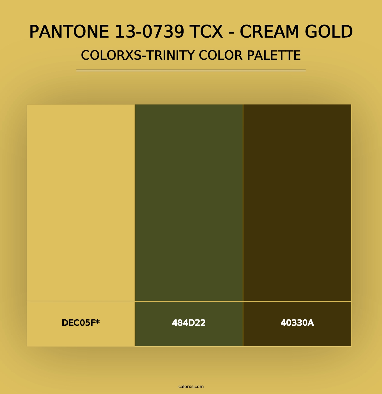 PANTONE 13-0739 TCX - Cream Gold - Colorxs Trinity Palette