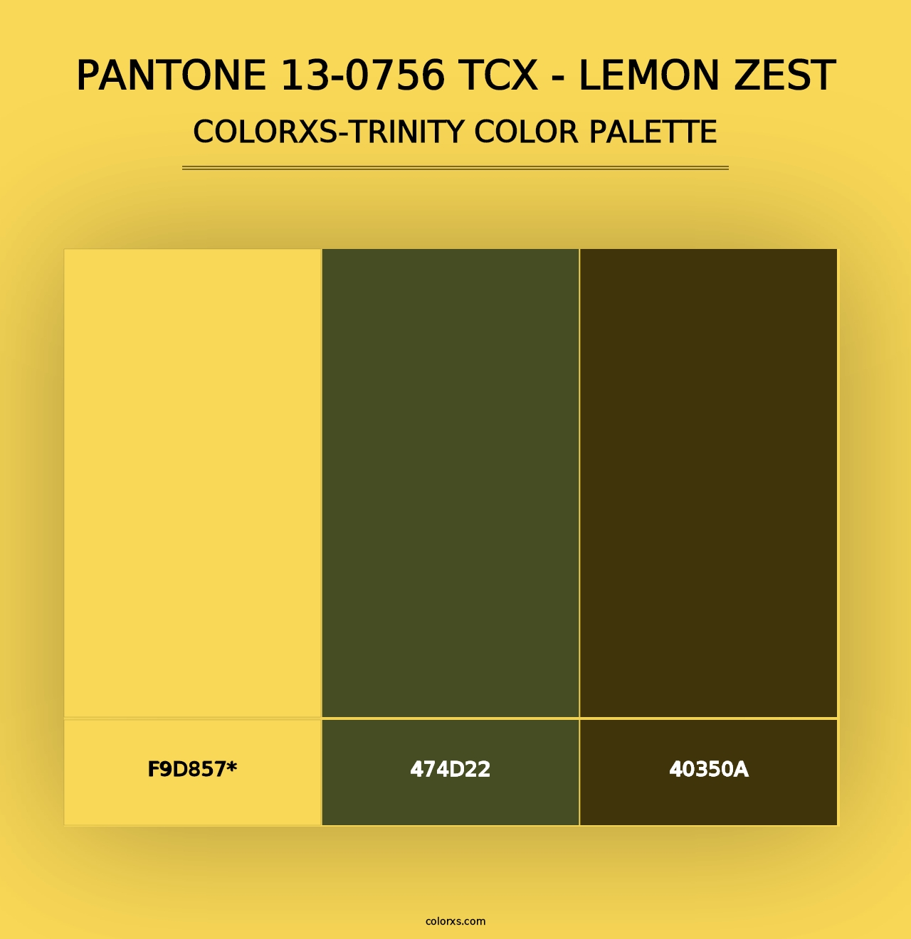 PANTONE 13-0756 TCX - Lemon Zest - Colorxs Trinity Palette