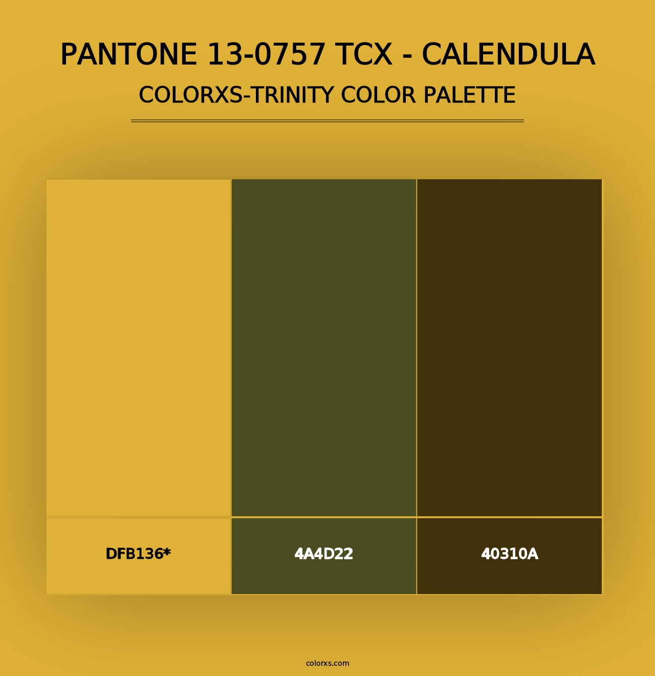 PANTONE 13-0757 TCX - Calendula - Colorxs Trinity Palette