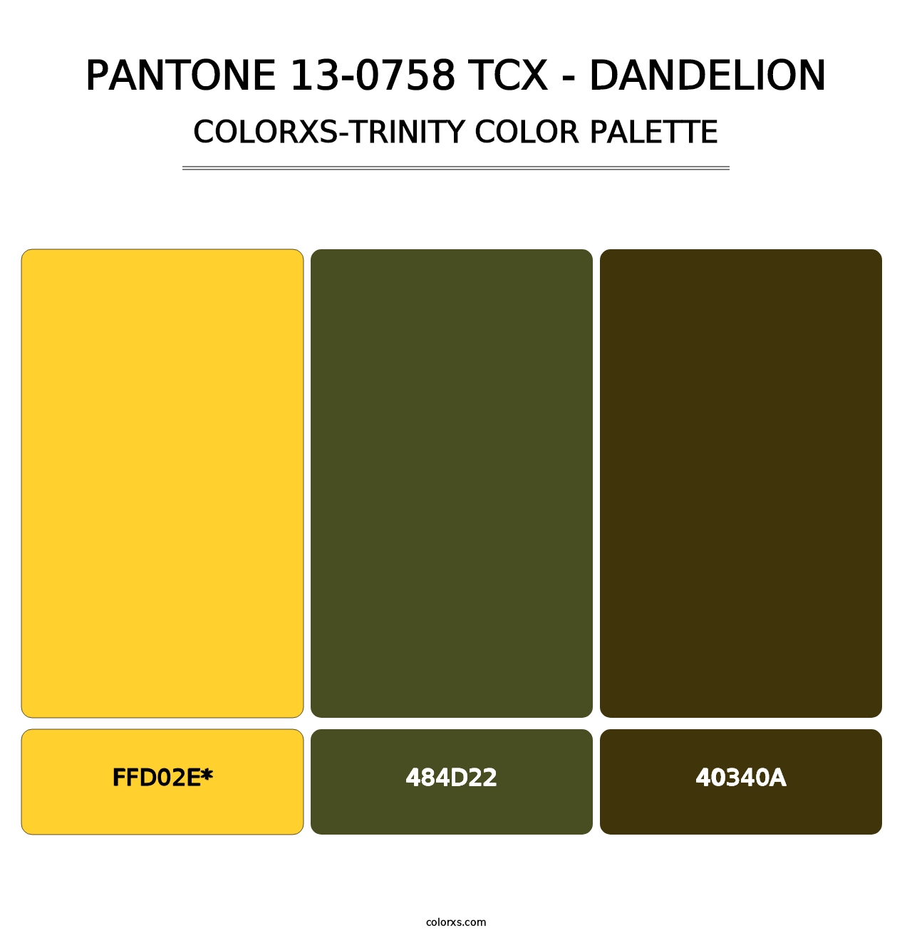 PANTONE 13-0758 TCX - Dandelion - Colorxs Trinity Palette