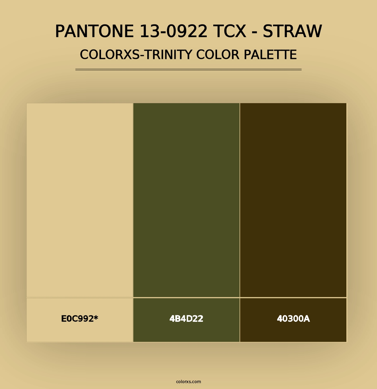 PANTONE 13-0922 TCX - Straw - Colorxs Trinity Palette