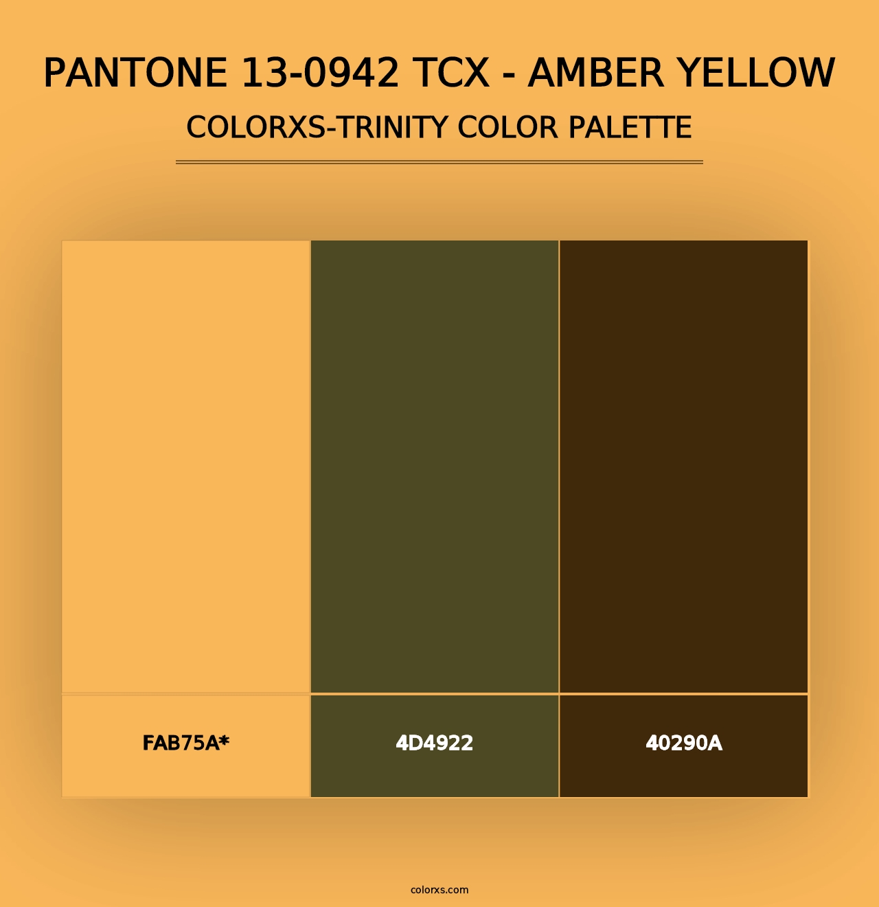 PANTONE 13-0942 TCX - Amber Yellow - Colorxs Trinity Palette