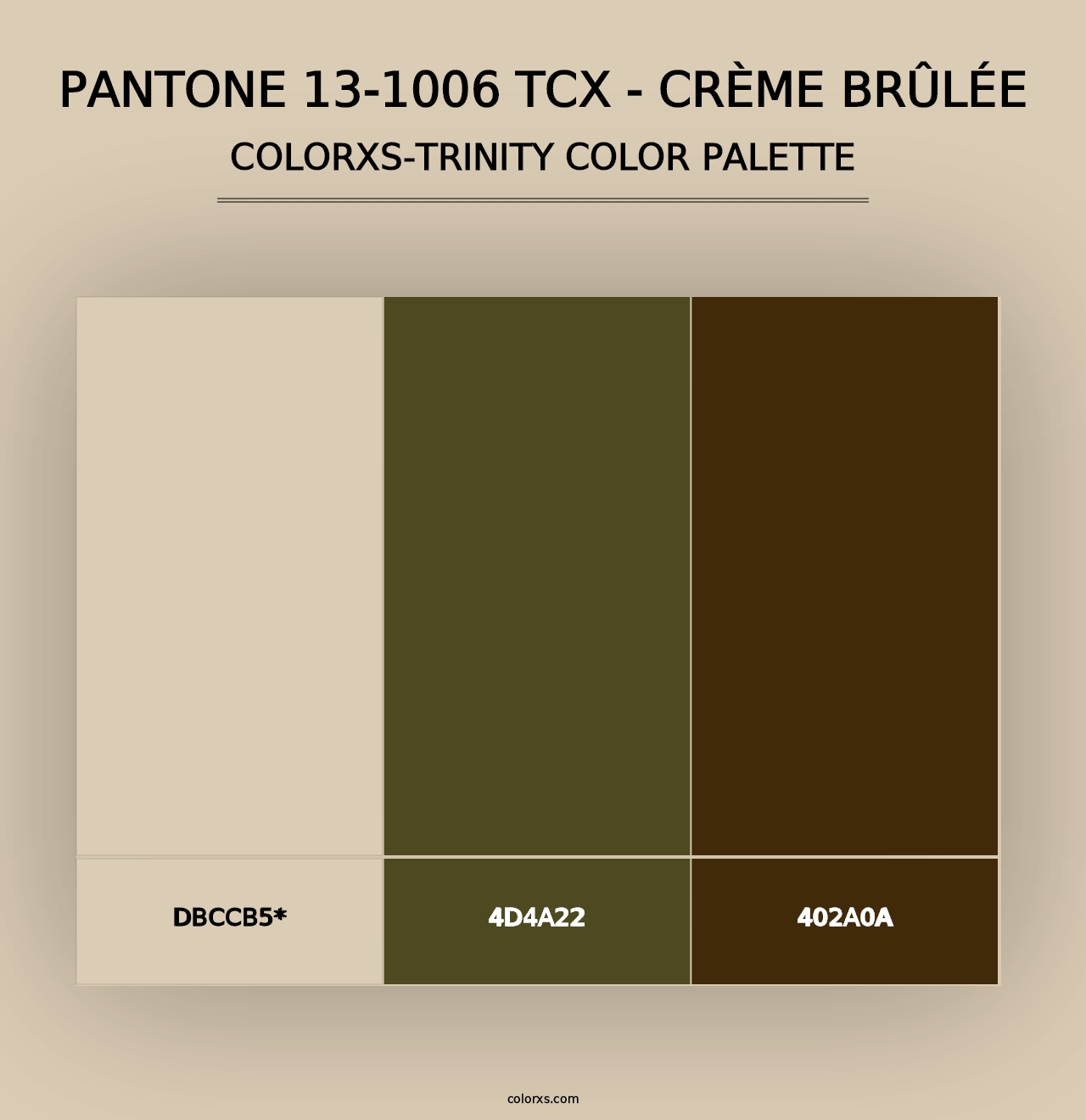 PANTONE 13-1006 TCX - Crème Brûlée - Colorxs Trinity Palette