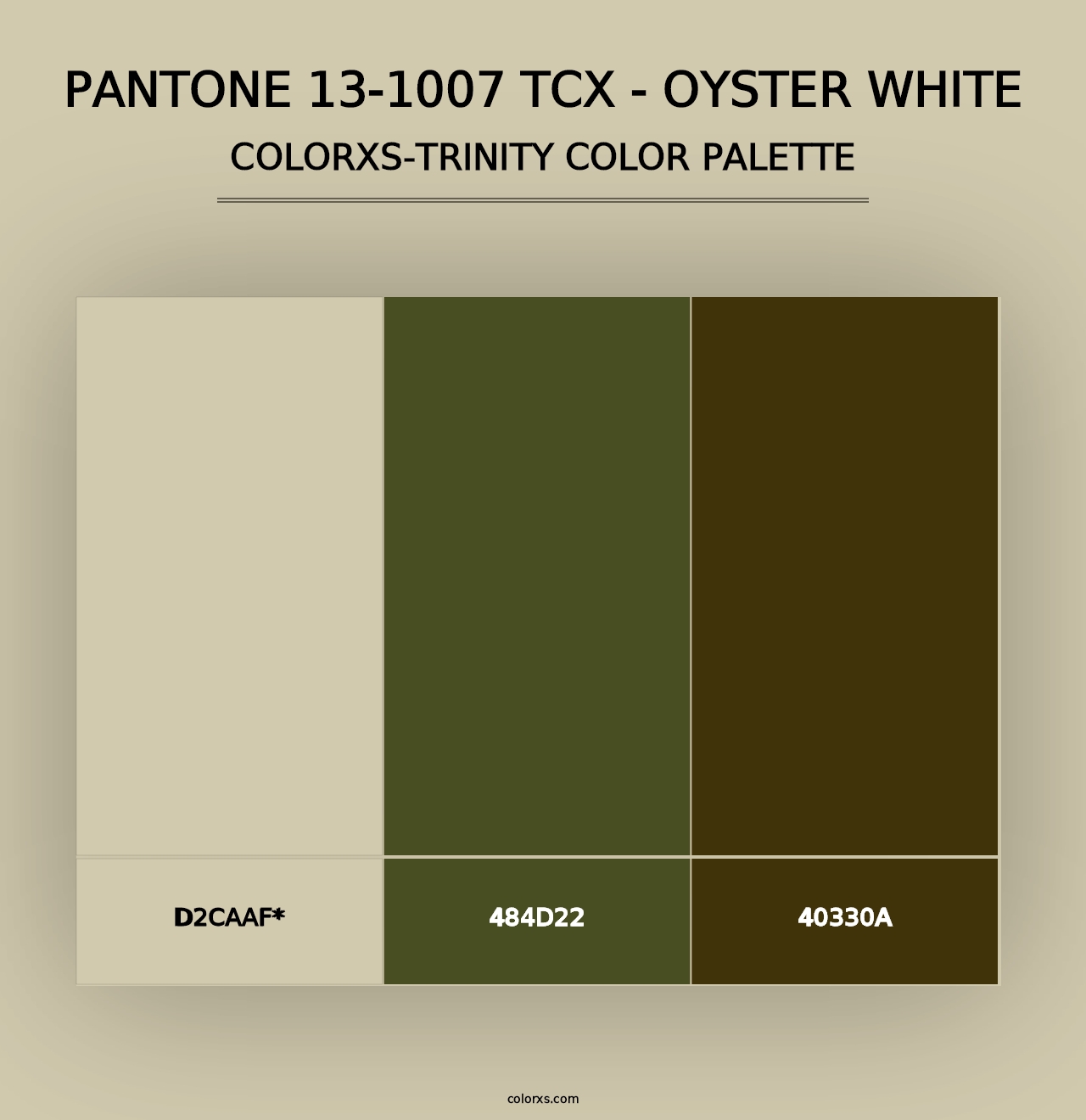 PANTONE 13-1007 TCX - Oyster White - Colorxs Trinity Palette