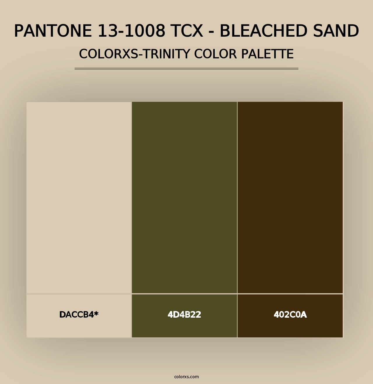 PANTONE 13-1008 TCX - Bleached Sand - Colorxs Trinity Palette