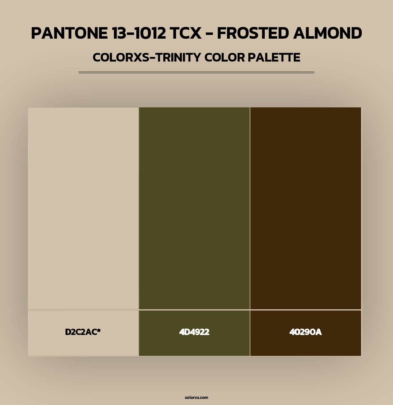 PANTONE 13-1012 TCX - Frosted Almond - Colorxs Trinity Palette