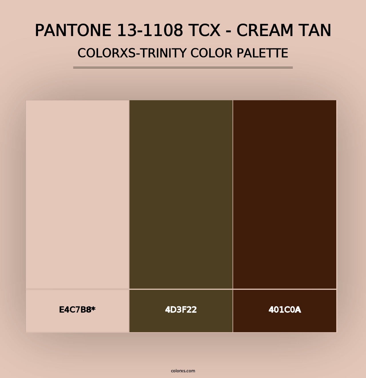 PANTONE 13-1108 TCX - Cream Tan - Colorxs Trinity Palette