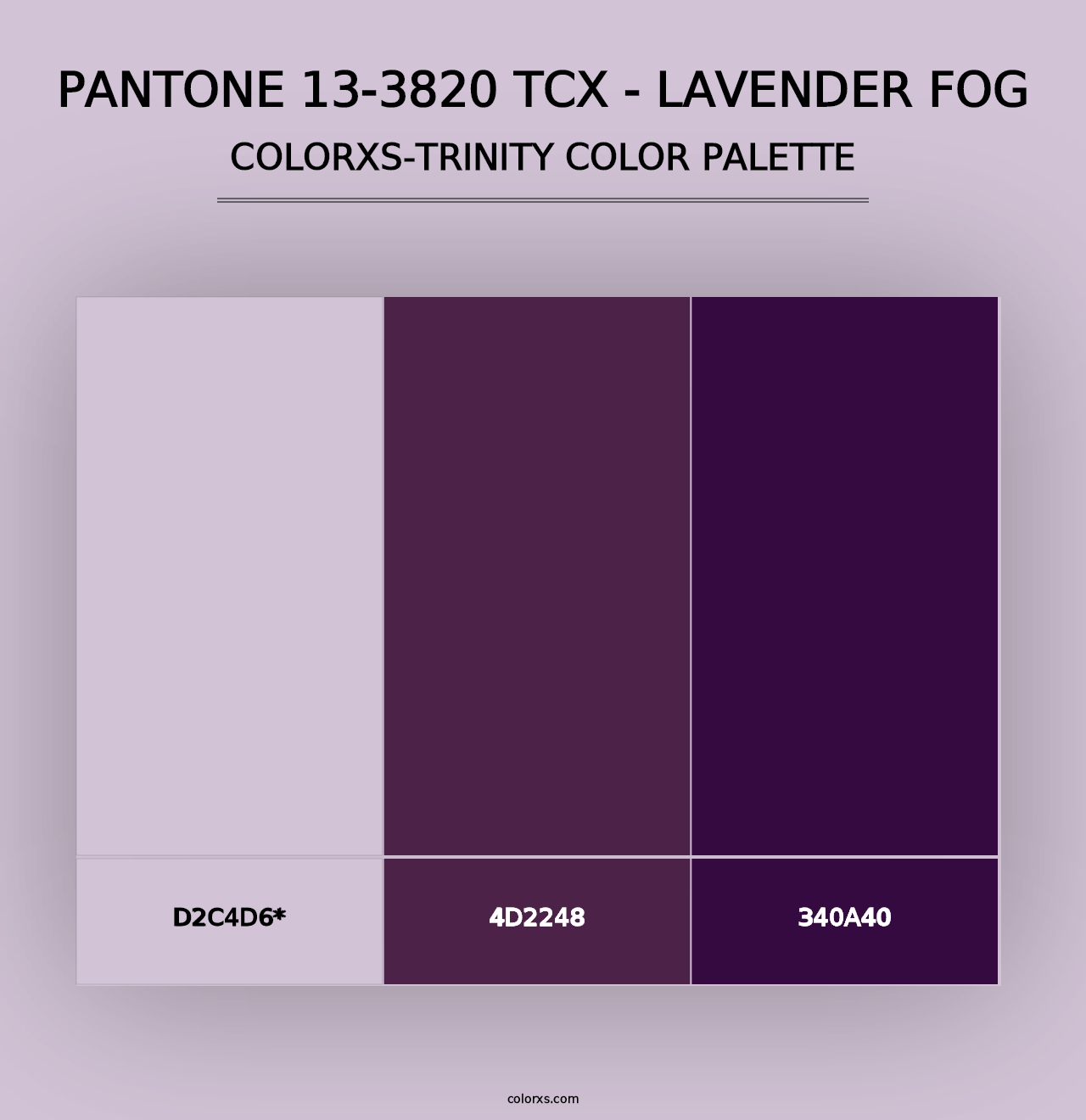 PANTONE 13-3820 TCX - Lavender Fog - Colorxs Trinity Palette