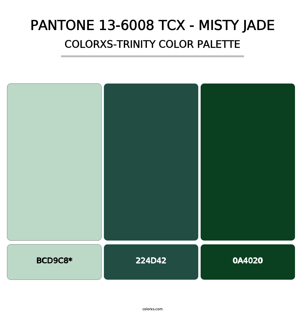 PANTONE 13-6008 TCX - Misty Jade - Colorxs Trinity Palette